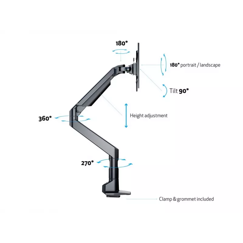 Multibrackets M VESA Gas Lift XL Single musta