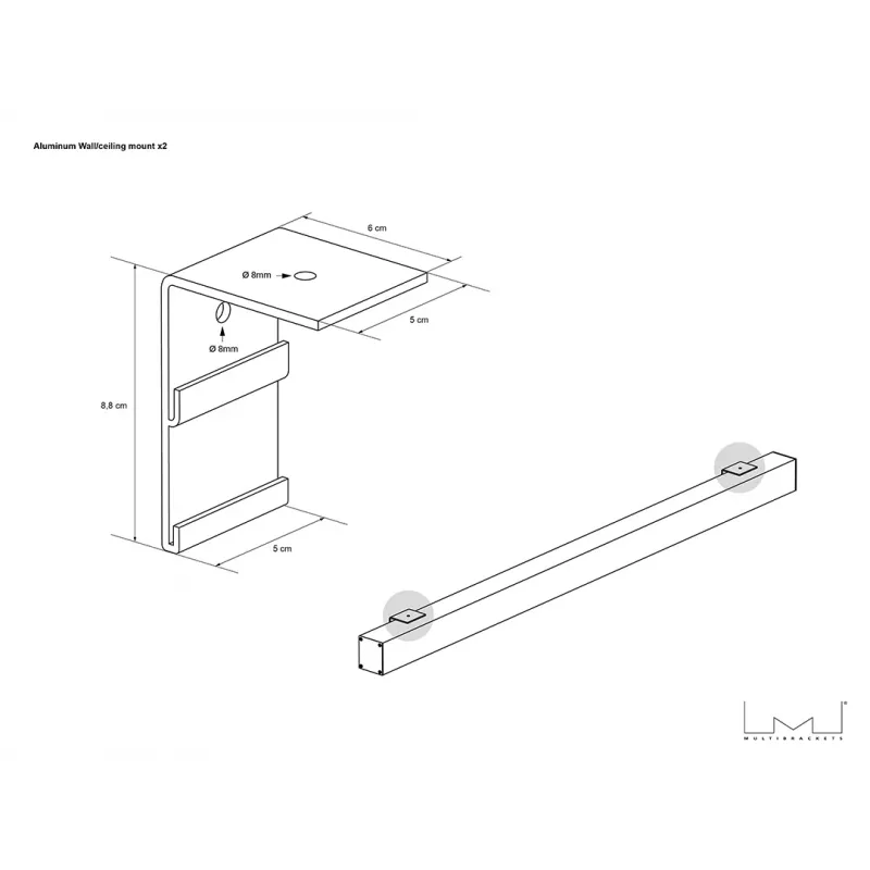 Multibrackets M 1:1 manuaalinen projektiokangas 240x240, 135 tuumaa White Edition