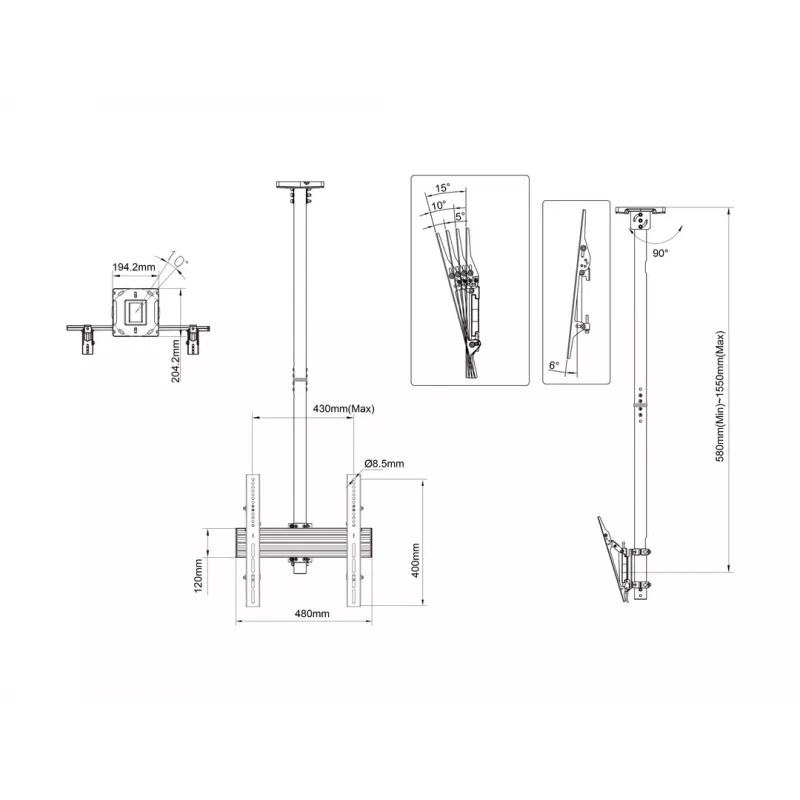 Multibrackets M kattoteline Pro MBC1U VESA 400