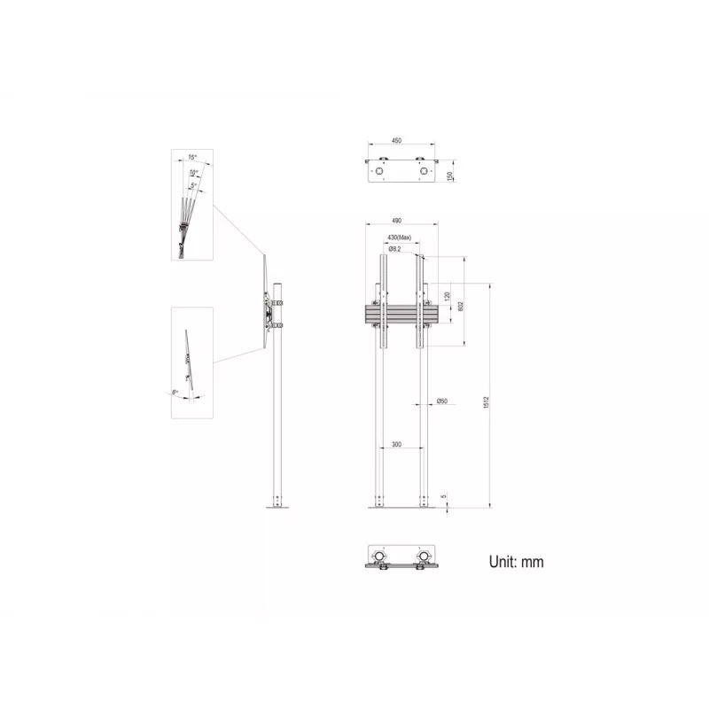 Multibrackets M Dual Pole Floormount Pro 65