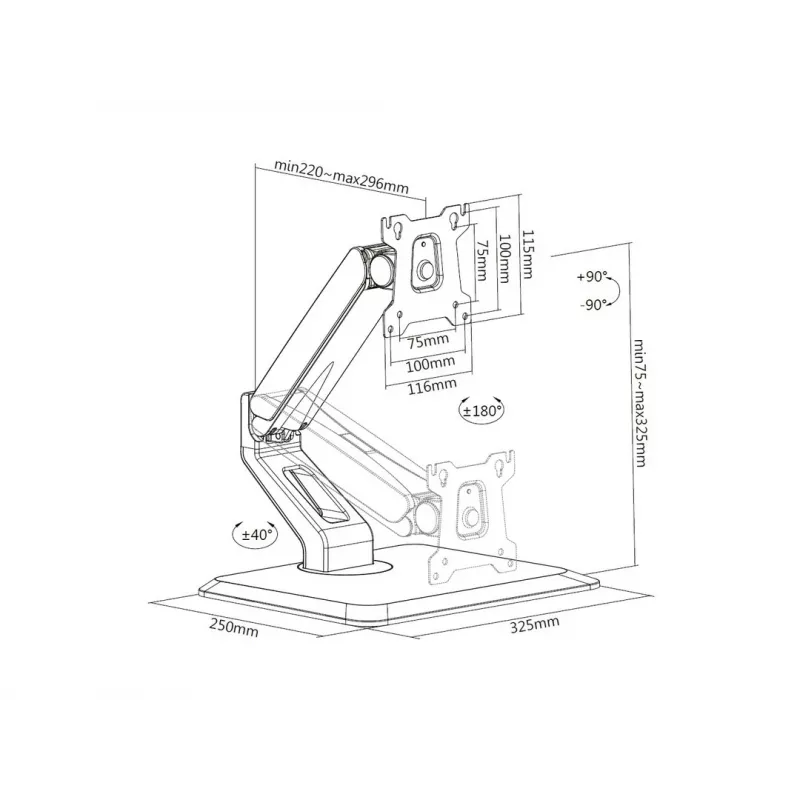 Pöytäteline Multibrackets M Deskstand Touch Basic