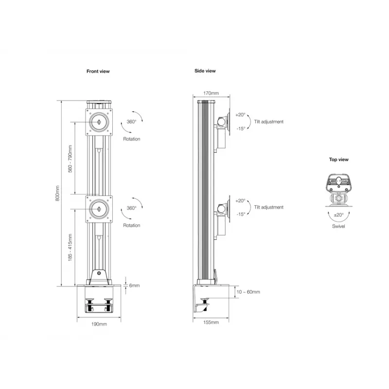 Multibrackets M VESA Deskmount HD Dual Vertical Widescreen 32