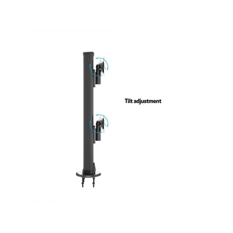 Läpivientijalusta MULTIBRACKETS M Deskmount HD — alumiinikotelo, musta, Ø 21 cm, K 40 mm, 500 g