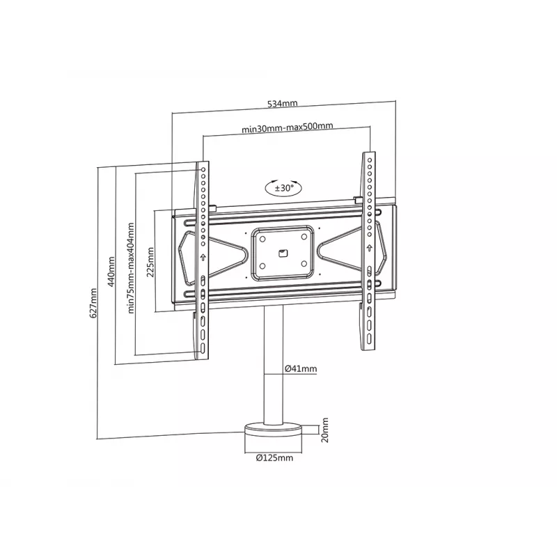Multibrackets M VESA Bolt Down TV-teline Turn 400 MAX 30 kg 23-55