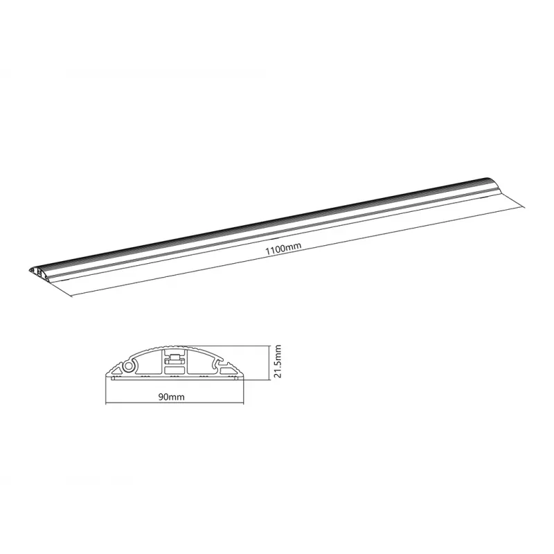 Multibrackets M kaapelikotelo lattia musta – 139 mm L – 1100 mm P