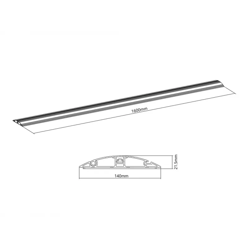 Multibrackets M kaapelikanava lattia musta – 139 mm L – 1600 mm P