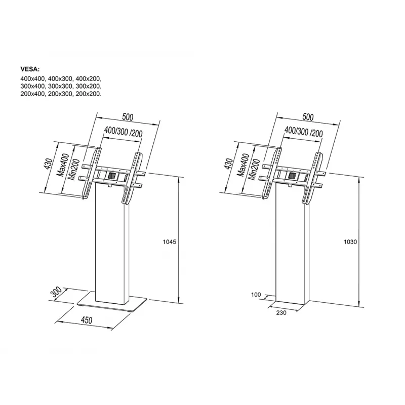Multibrackets M Pro Series Kiosk musta 15-32