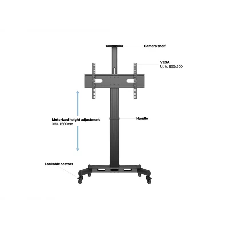 Multibrackets M moottoroitu julkinen lattiateline yksipylväs 170 HD 60 kg kapasiteetti 32-75