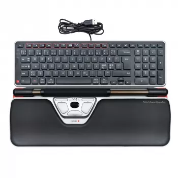 Contour Design RollerMouse Red Plus + Balance johdollinen, Full-Size (100 %), johdollinen, USB, QWERTY, musta, hiiri mukana