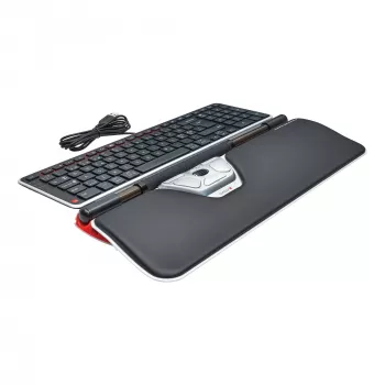 Contour Design RollerMouse Red Plus + Balance johdollinen, Full-Size (100 %), johdollinen, USB, QWERTY, musta, hiiri mukana