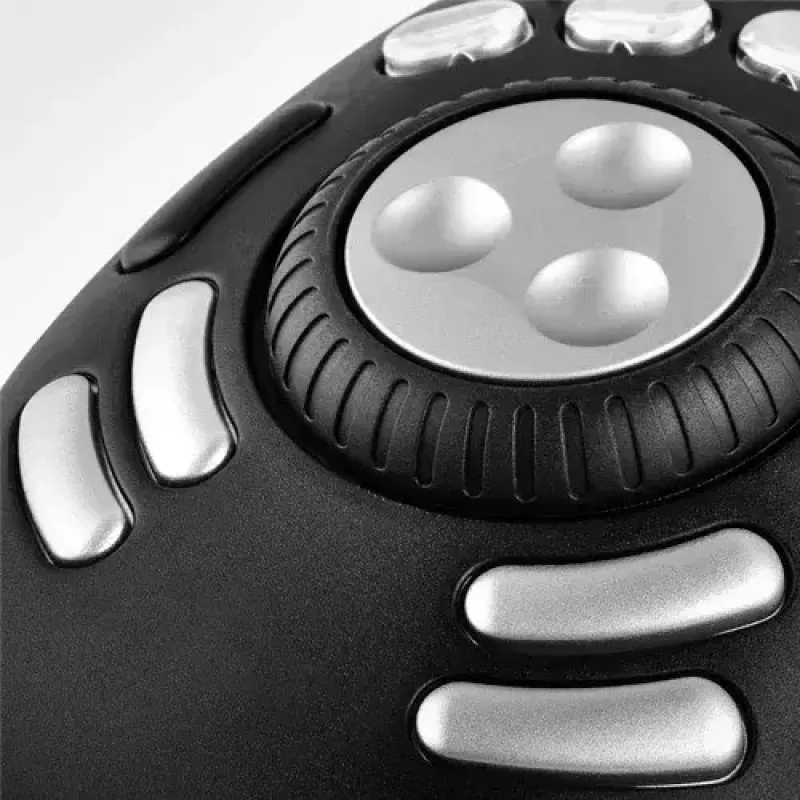 Multimedian ohjain Contour PRO v2 – USB, hopea/musta, 43×77,5×11,5 mm