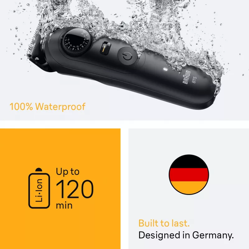 Braun BeardTrimmer 5 BT5500 partatrimmeri paristo 20 2 cm märkä & kuiva musta