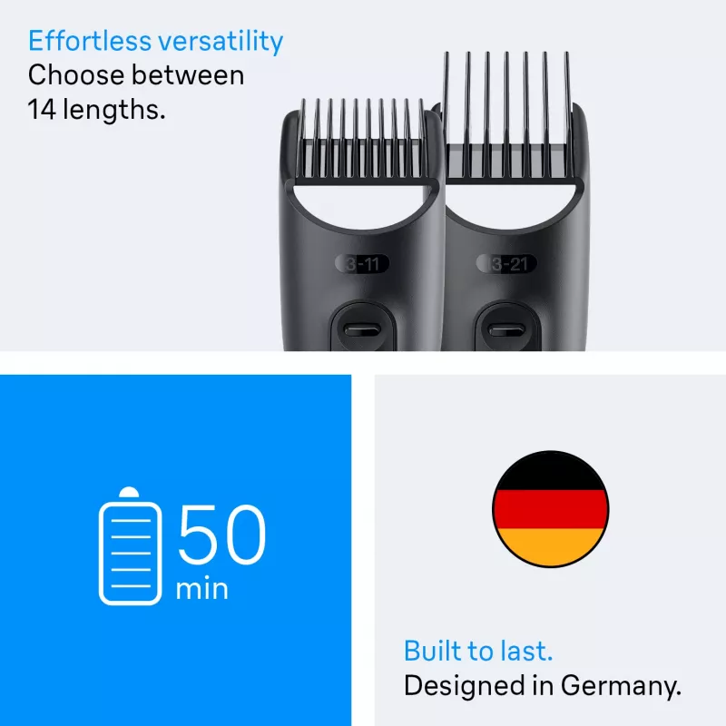Braun AIO3500 hiustenleikkuukone/trimmeri musta, harmaa 14 nikkelimetallihydridi (NiMH)
