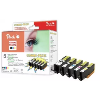 Peach PI100-167 yhteensopiva mustepakkaus Canon PGI-550XL/CLI-551XL:lle, Economy Pack, 5 kpl:n pakkaus