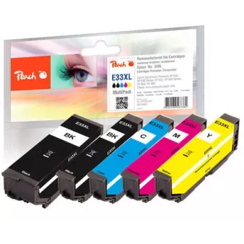 Peach 319803 yhteensopiva Multipack-mustepakkaus Epson 33XL:lle (T3357), 5 kpl:n pakkaus