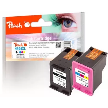 Peach PI300-808 mustepatruuna 2 kpl suuri (XL) riitto musta, syaani, magenta, keltainen