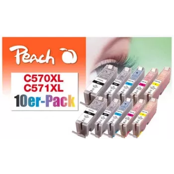 Peach 0F319980 mustepatruuna 10 kpl musta, syaani, magenta, fotomusta, keltainen