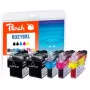 Peach PI500-246 mustepatruuna 5 kpl musta, syaani, magenta, keltainen