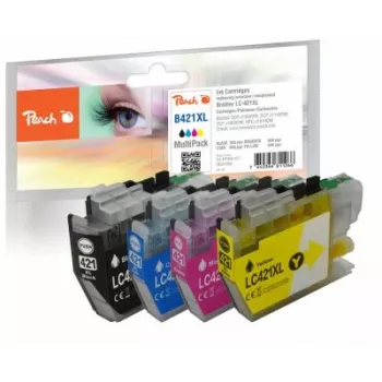 Peach PI500-377 yhteensopiva Multipack-mustepakkaus Brother LC-421XL:lle, 4-värinen