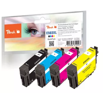 Peach PI200-970 mustepatruuna 4 kpl yhteensopiva suuri (XL) kesto musta, syaani, magenta, keltainen