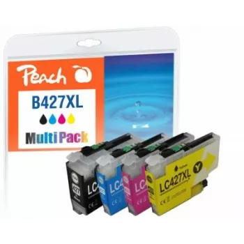 Peach PI500-401 mustepatruuna 4 kpl yhteensopiva suuri (XL) tuotto musta, syaani, magenta, keltainen