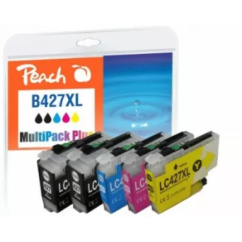 Peach PI500-402 mustepatruuna 6 kpl yhteensopiva suuri (XL) kesto musta, syaani, magenta, keltainen
