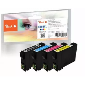 Peach PI200-994 mustepatruuna 4 kpl yhteensopiva suuri (XL) kapasiteetti musta, syaani, magenta, keltainen