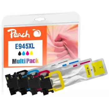 Peach PI200-796 mustepatruuna 4 kpl yhteensopiva suuri (XL) kesto musta, syaani, magenta, keltainen