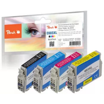 Peach PI200-848 mustepatruuna 4 kpl yhteensopiva musta, syaani, magenta, keltainen