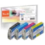 Peach PI200-848 mustepatruuna 4 kpl yhteensopiva musta, syaani, magenta, keltainen