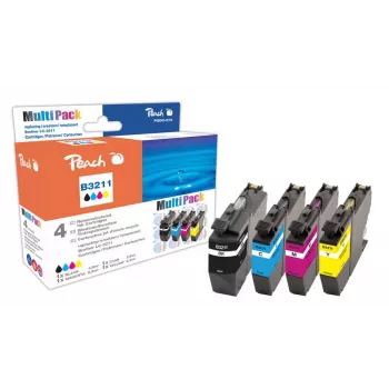Peach PI500-273 mustepatruuna 4 kpl yhteensopiva musta, syaani, magenta, keltainen