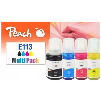 Peach 321322 mustepatruuna 4 kpl yhteensopiva vakiokesto musta, syaani, magenta, keltainen