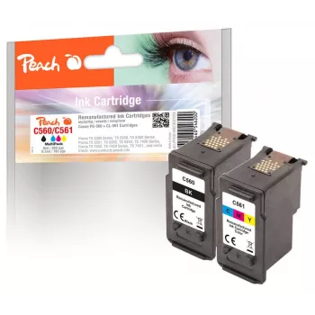 Peach 321029 mustekasetti 2 kpl yhteensopiva vakiokapasiteetti musta, syaani, magenta, keltainen