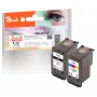 Peach 321029 mustekasetti 2 kpl yhteensopiva vakiokapasiteetti musta, syaani, magenta, keltainen