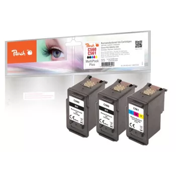 Peach 321030 mustekasetti 3 kpl yhteensopiva vakiokapasiteetti musta, syaani, magenta, keltainen