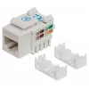 Intellinet Keystone-liitäntä, Cat6, UTP, LSA, valkoinen, litteä, valkoinen, RJ-45, naaras, 22/26, Cat6