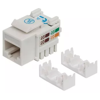 Intellinet Keystone-liitäntä, Cat6, UTP, LSA, valkoinen, litteä, valkoinen, RJ-45, naaras, 22/26, Cat6
