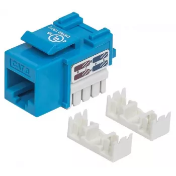 Intellinet Keystone-liitäntä, Cat6, UTP, LSA, sininen, litteä, sininen, RJ-45, naaras, 22/26, Cat6