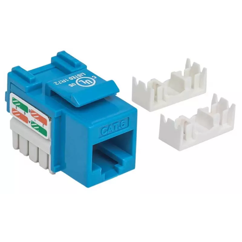 Intellinet Keystone-liitäntä, Cat6, UTP, LSA, sininen, litteä, sininen, RJ-45, naaras, 22/26, Cat6