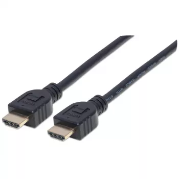 Manhattan HDMI 4K@60Hz -kaapeli Ethernetillä - CL3-sertifioitu, 5 m, sopii seinänsisäiseen asennukseen, kaikkiin 4K- ja 1080p/HD-sovelluksiin – päivitä nyt tai valmiina tuleviin tarpeisiin, uros-uros, musta, Ultra HD 4K x 2K, elinikäinen takuu, Premium High Speed
