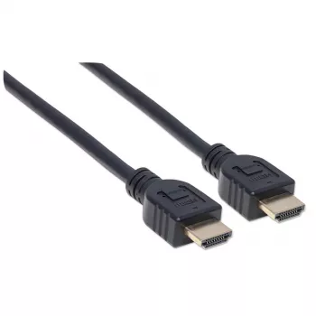 Manhattan HDMI 4K@60Hz -kaapeli Ethernetillä - CL3-sertifioitu, 5 m, sopii seinänsisäiseen asennukseen, kaikkiin 4K- ja 1080p/HD-sovelluksiin – päivitä nyt tai valmiina tuleviin tarpeisiin, uros-uros, musta, Ultra HD 4K x 2K, elinikäinen takuu, Premium High Speed