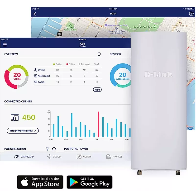 D-Link Wireless AC1300 Wave 2 Outdoor Cloud Managed -tukiasema