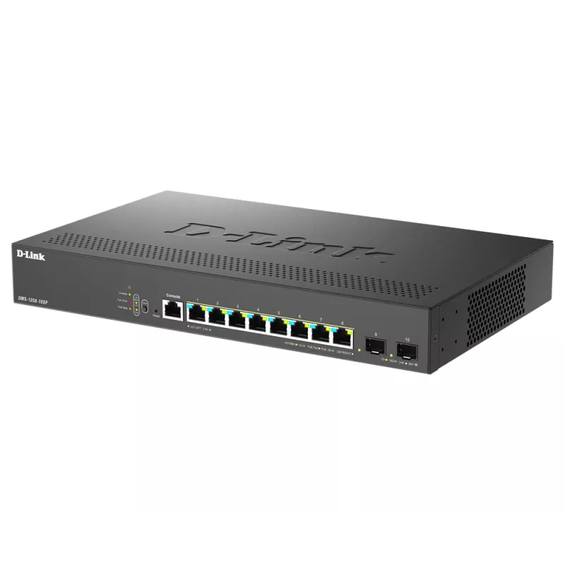 D-Link DMS-1250-10SP/E verkkokytkin Managed 2.5G Ethernet (100/1000/2500) Power over Ethernet (PoE) musta