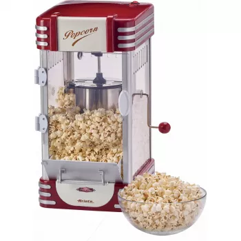 Ariete 2953 Popcorn Popper XL, kokonaiskapasiteetti 2,4 L, kulhon kapasiteetti 700 g, 310 W, punainen/valkoinen, 290 x 340 x 520 mm