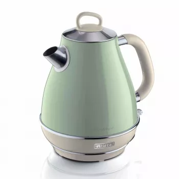 Ariete 2869 Vintage vedenkeitin, ruostumaton teräs, 1,7 l, automaattinen virrankatkaisu, 2000 W, vedelle, teelle ja yrttijuomille, pastellinvihreä