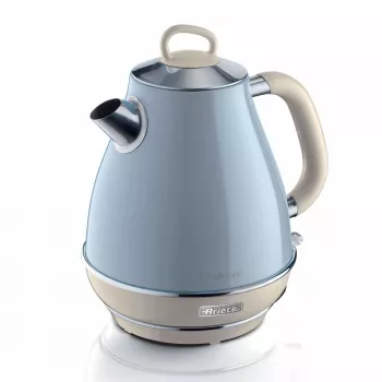 Ariete 2869 Vintage vedenkeitin, ruostumaton teräs, 1,7 l, automaattinen virrankatkaisu, 2000 W, vedelle, teelle ja yrttijuomille, pastellinsininen