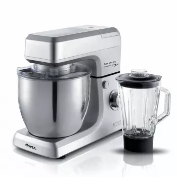 Ariete 1598 Gourmet Professional 7L Metal - planetaarivispilä ja tehosekoitin - ruostumaton teräskulho - 7 l - lasikannu - 1200 wattia - 6 nopeutta