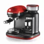 Ariete 1318 Moderna espressokeitin integroidulla kahvimyllyllä, kahvipavuille ja kahvijauheelle, maidonvaahdotin Cappuccinatore, 1 ja 2 kupin suodatin, 1080 W, 800 ml, punainen