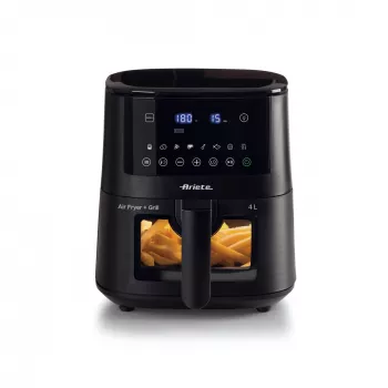 Ariete 4633, kiertoilmakypsennin 4L, 1400W, tilavuus 4L, 9 ohjelmaa, Shake- ja grillitoiminto, lämpötila jopa 200°C, musta