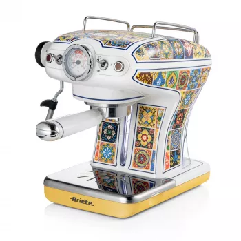 Ariete 1389 Positano kahvinkeitin, 850 W, säiliön tilavuus 0,9 l, suodatin 1 tai 2 kupille, tippa-alusta, maidonvaahdotin